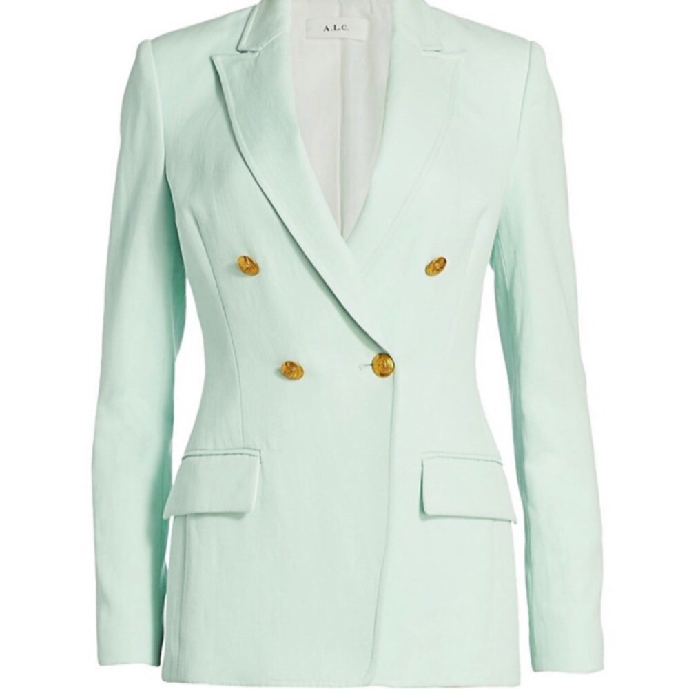 ALC Sedgwick Button Mint Blazer Jacket - Picture 4 of 13